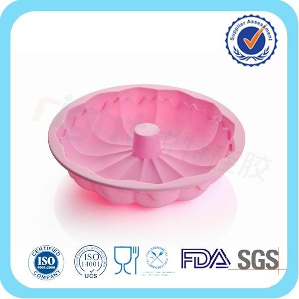 silicone round flower shaped cake mold 4