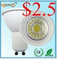 CE ROHS approval 85-265v 45 degree beam angle cob led 6w gu10 spot 1