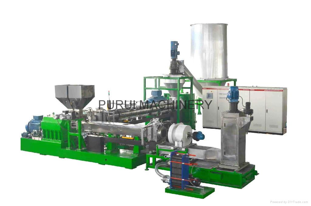 forced feeding granulating line for recycle crushed flakes