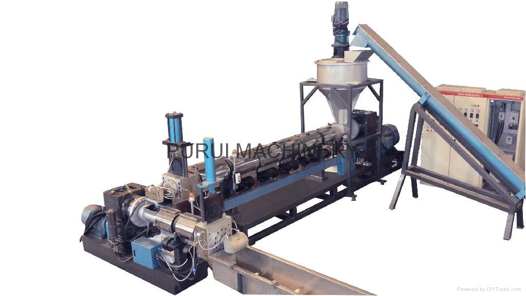 forced feeding granulating line for recycle crushed flakes 2