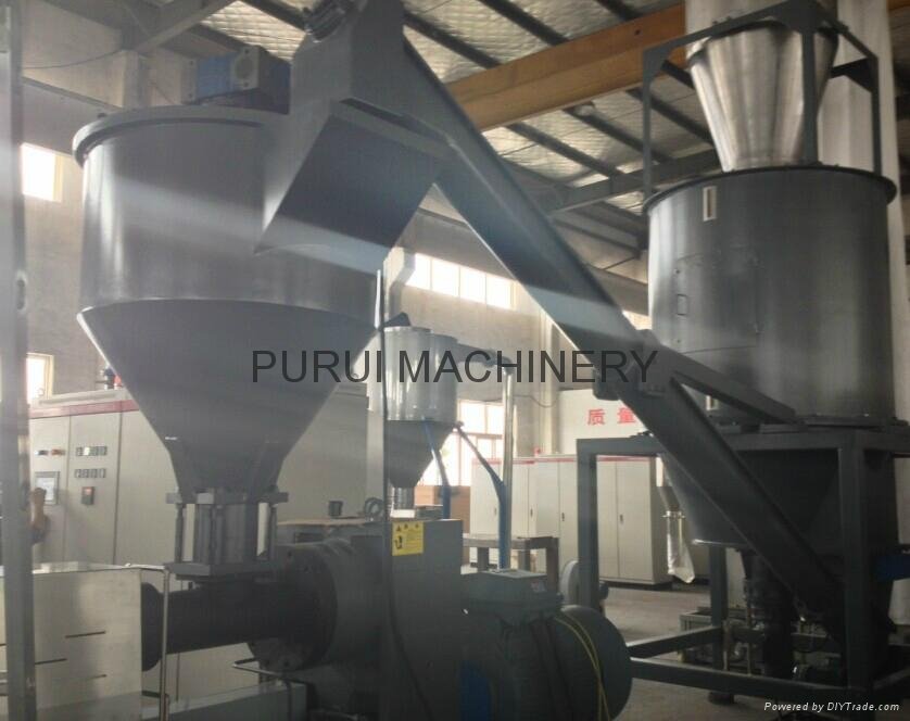 forced feeding granulating line for recycle crushed flakes 4