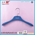 wholesale blue plastic rubber coating clothes hanger  1