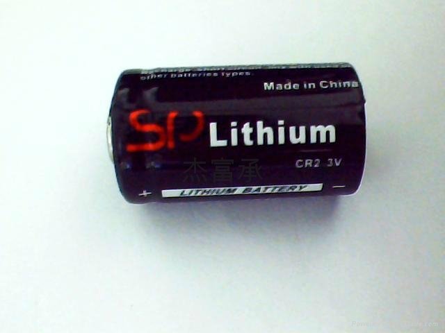 CR2 锂锰柱式电池  3V 1000mAh 带PTC 防爆阀电池 5