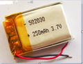 502030 3.7V 250mAh polymer battery GB31241