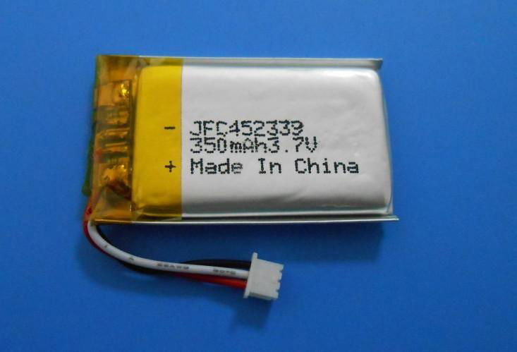 452339 3.7V 350mAh Lithium-Polymer (LIP) rechargeable battery 