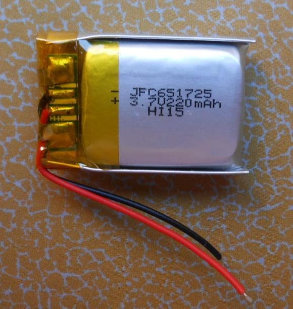 JFC 651725 3.7V 220mAh 锂离子充电电池