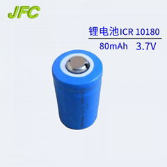 异形圆柱可充电池ICR10180 小型号锂电池 3.7V 80mAh