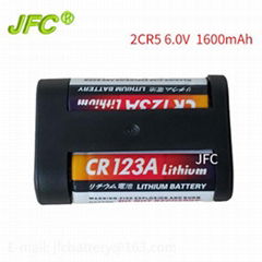 2CR5带PTC防爆阀 锂锰柱式电池组 6V 2CR17335 1400MAH CR-P2