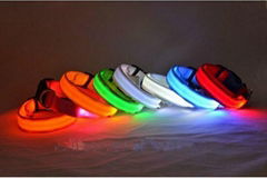 Super Value High Quality Nylon Nylon LED Flashing Dog Collar With 3 Flashing Mod