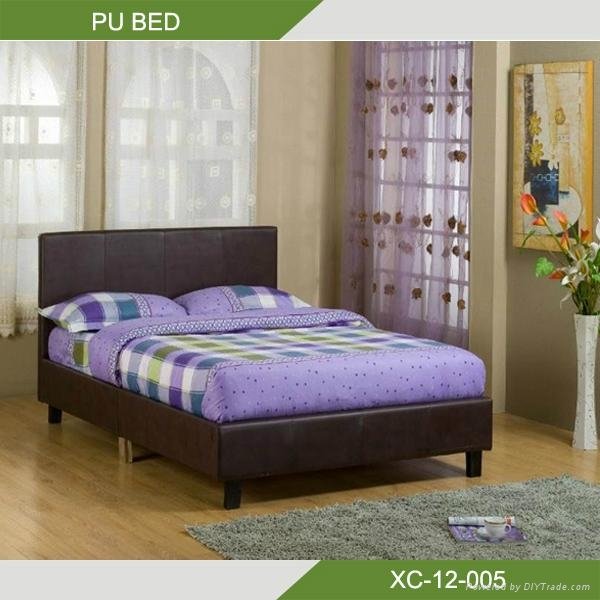 Cheap modern furniture faux leather bed free design XC-12-005 