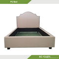 High quality arched beige modern luxury platform bed gas lift beds XC-12-071  1