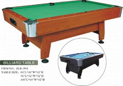 MDF indoor wooden pool table 