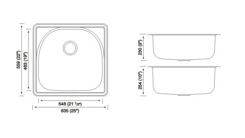 stainless steel sink        KTS2522B 2