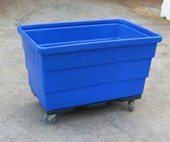 Rotational Plastic laundry basket trolley