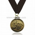 round cheap custom antique brass medal 1