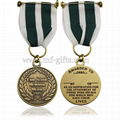 round cheap custom antique brass medal 3