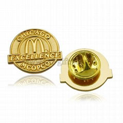 gold plated custom die struck iron cheap lapel pins