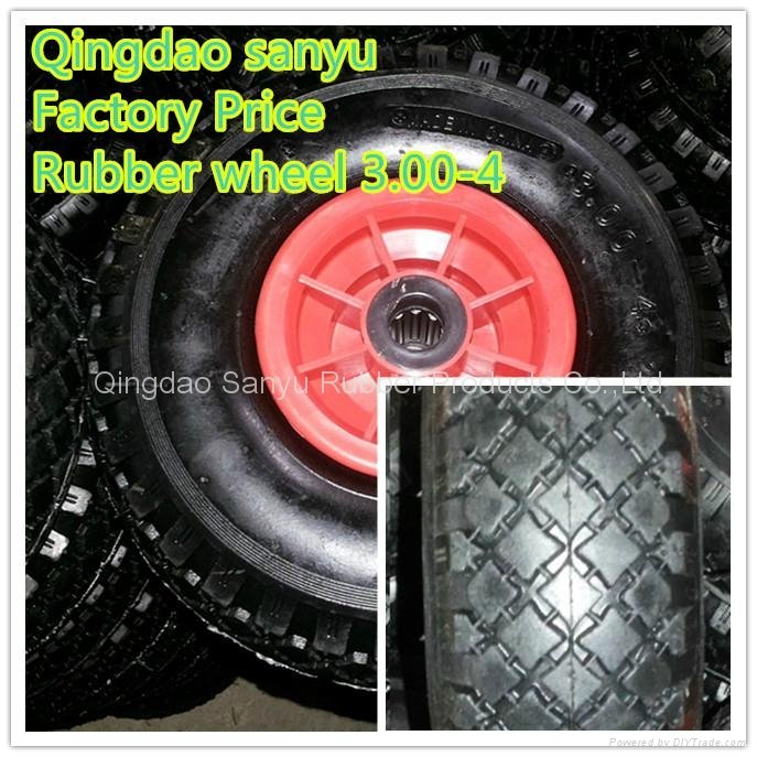 3.00-4 Rubber wheel with plastic rim