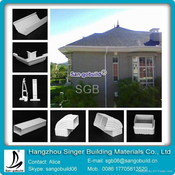 2015 Hot Sale K style PVC Rectangular Rain Gutter System For Roof Drainage Syste 2