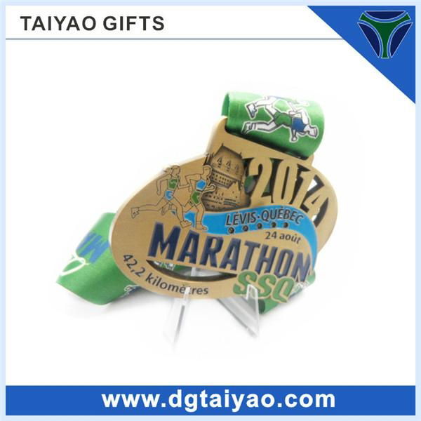 high quality led marathon medals with ribbon