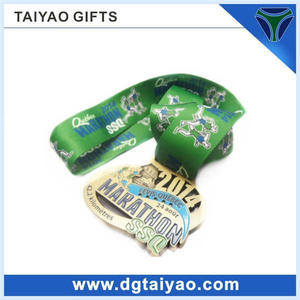 high quality led marathon medals with ribbon 3