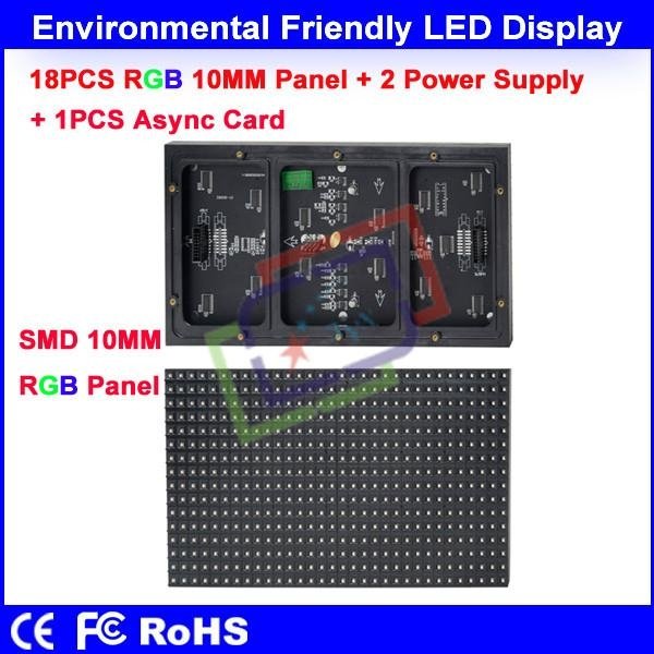18PCS RGB 3 In 1 P10 Panel Module + 1PCS RGB Async Card + 2PCS 200W Power Supply 3