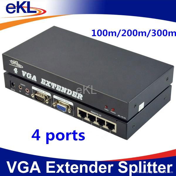 4 ports VGA extender 100m 200m 300m 4