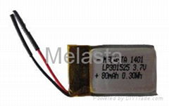3.7V Lithium Polymer Battery Pack 80mAh Without PCM