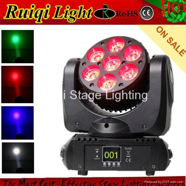 4-in-1 RGBW 7x12w beam wash led moving head light 2