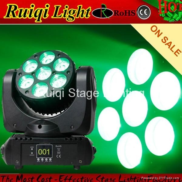 4-in-1 RGBW 7x12w beam wash led moving head light