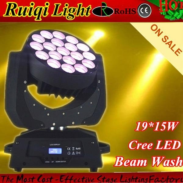 4in1 RGBW 19x15w osram zoom beam led moving head wash light 2