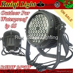 outdoor waterproof 54*3W RGBW LED Par Can 64 Stage Light