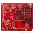 Red 8 Layer Impedance PCB with ENIG Surface Treatment