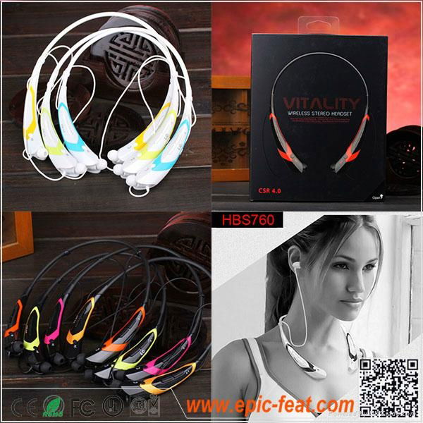 HBS760 with hands-free wireless stereo bluetooth headset for mobile phone 5