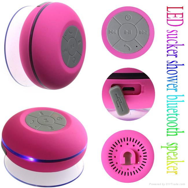 for shower portable wireless waterproof bluetooth speaker with led lighting 3