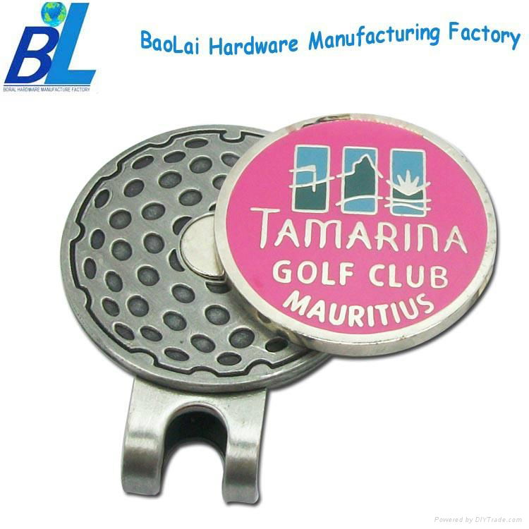 Professional supply metal golf magnetic hat clip with ball marker 2
