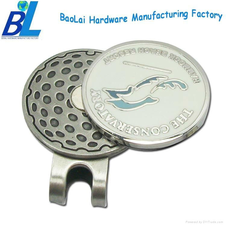 Professional supply metal golf magnetic hat clip with ball marker 4