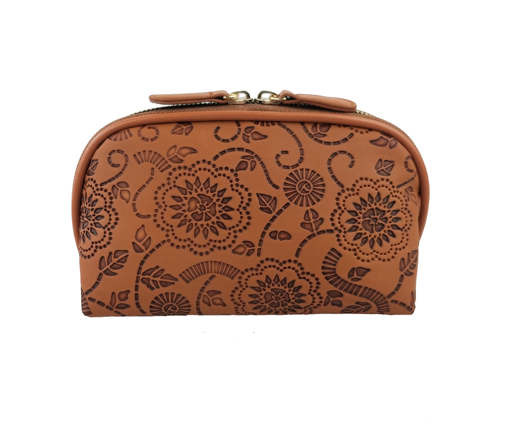 2018 Flower emboss cosmetic bag