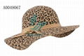 elegant lady leopard print wide brim floppy hat