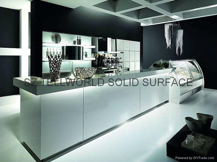 New Stylish pure acrylic solid surface furniture bar counter 