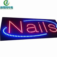 nails open business  shining ultra brightness led signage 