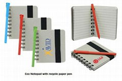 Eco notepad with recycle paper pen