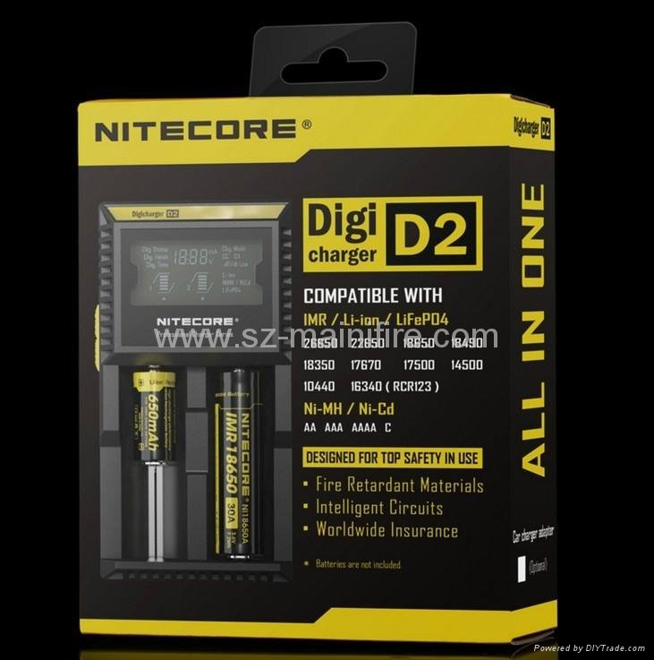 Nitecore D2 LCD 2 bay universal smart charger