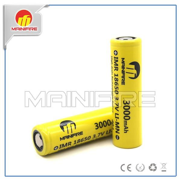 Flat top high drain high current Mainifire imr18650 3000mah 40a 3.7v rechargeabl 5