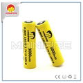 Button top best quality Mainifire 18650 40A 3000mah yellow battery for ego e cig 6