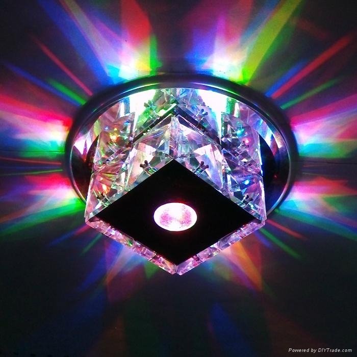 3W LED Mini Mirror Crystal + Steel Ceiling Lamps Hall Lighting 2
