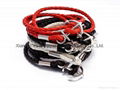 leather braided bracelet wristband with titanium steel closure 3