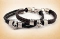 Leather Bracelet Skull Head Hareware Stainless Steel  3