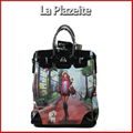 Full Color Printing Leather L   age Trolley Bag 1