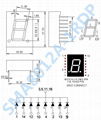 0.8寸七段管 一位l共陰數碼管紅光顯示器SMA8011BH 5